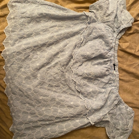 Lace Ruffled Off the Shoulder Shirt - Picture 1 of 3